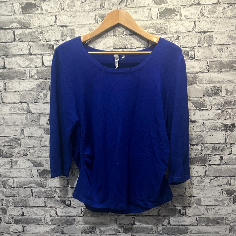 EUC NY Collection Royal Blue Long Sleeve Top Women's Size XL